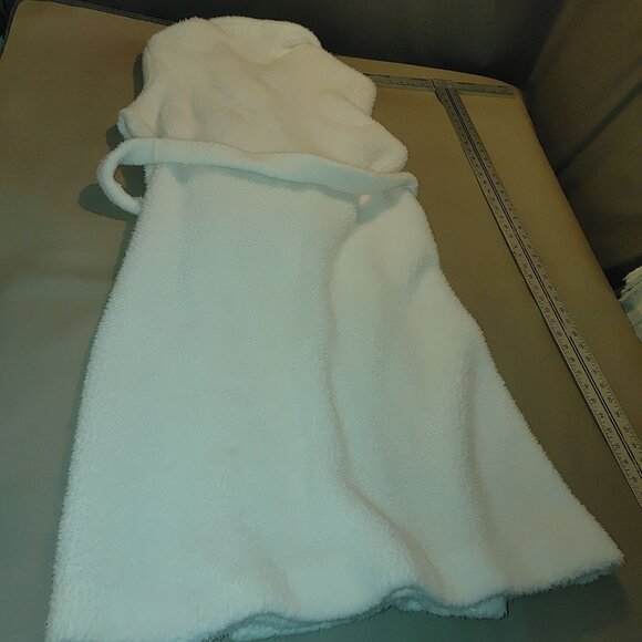 JC Penneys White Long Robe Vintage Meduim Pockets Fleece Housecoat Cozy - Picture 5 of 12